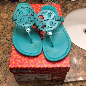 Turquoise Tory Burch Miller Sandals